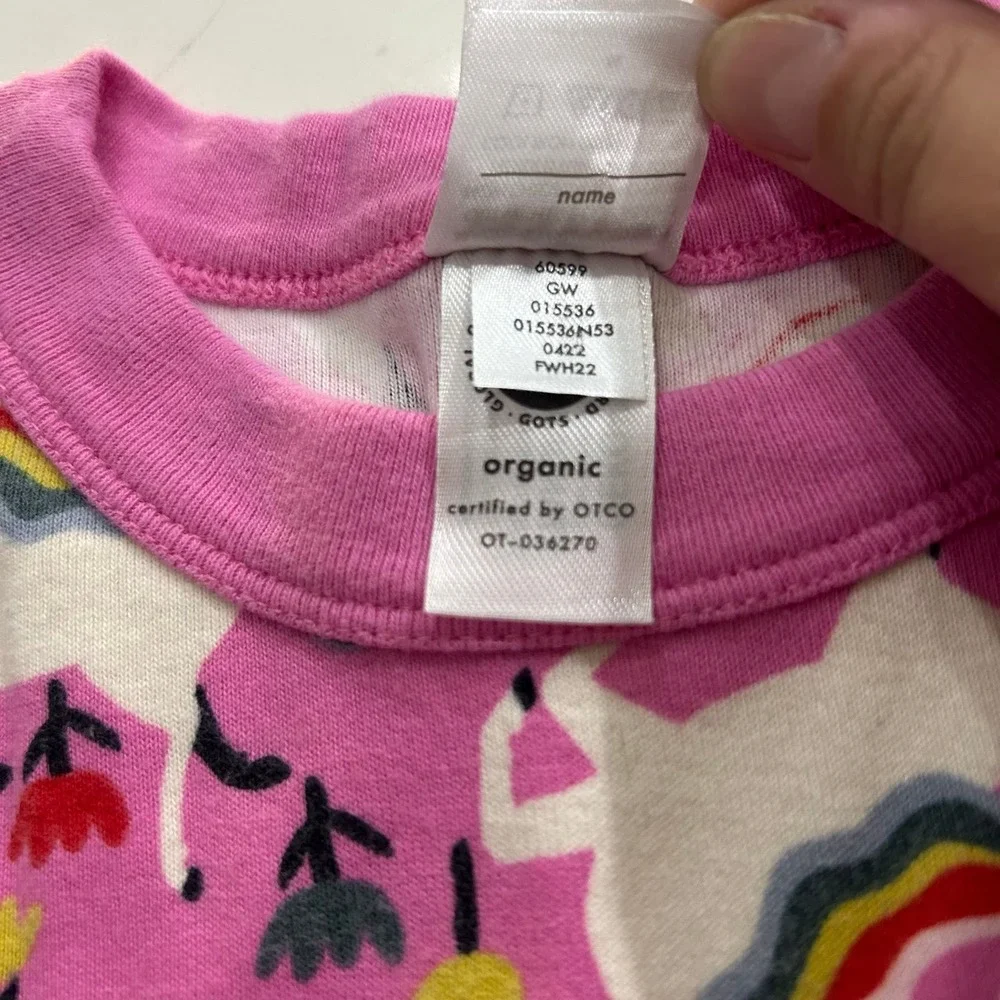 Hanna Andersson Pink Unicorn Print Pajama Set Kids Size 12